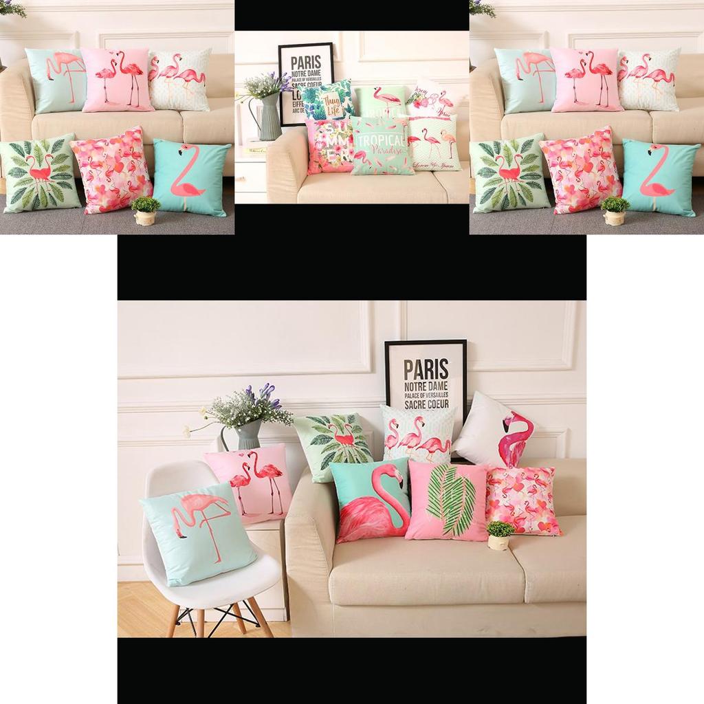 Versatile Flamingo Throw Pillow Case For Sofa Chairs With Premium Cotton Linen