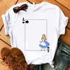 Kawaii Wonderland Print T-shirt Harajuku 2025 Summer Short Sleeve T Shirt Streetwear Casual O-neck Unisex Clothes Top Tee
