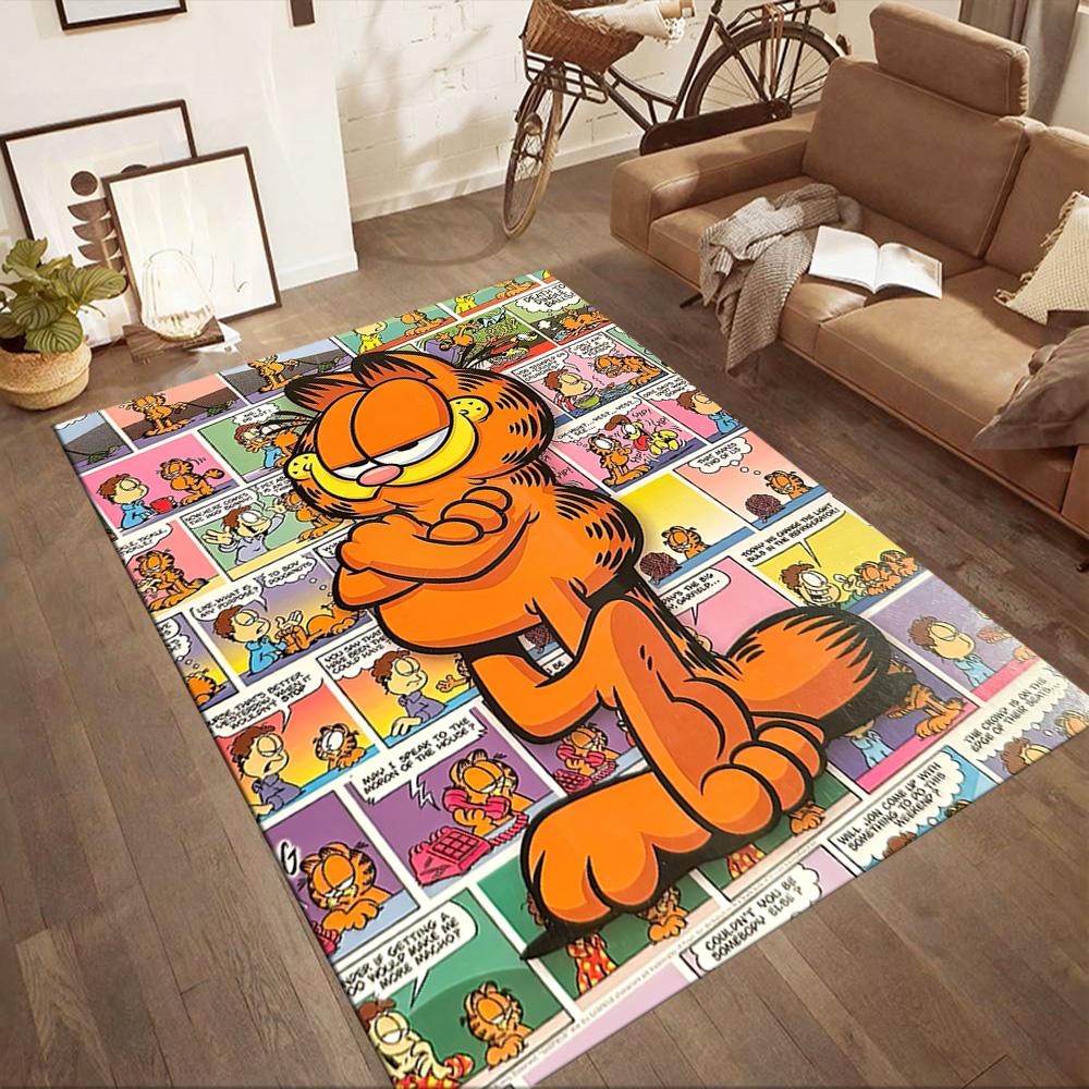 Garfield Breaking Through Square rugs are a great choice for living rooms, bedrooms, home décor, and as gifts