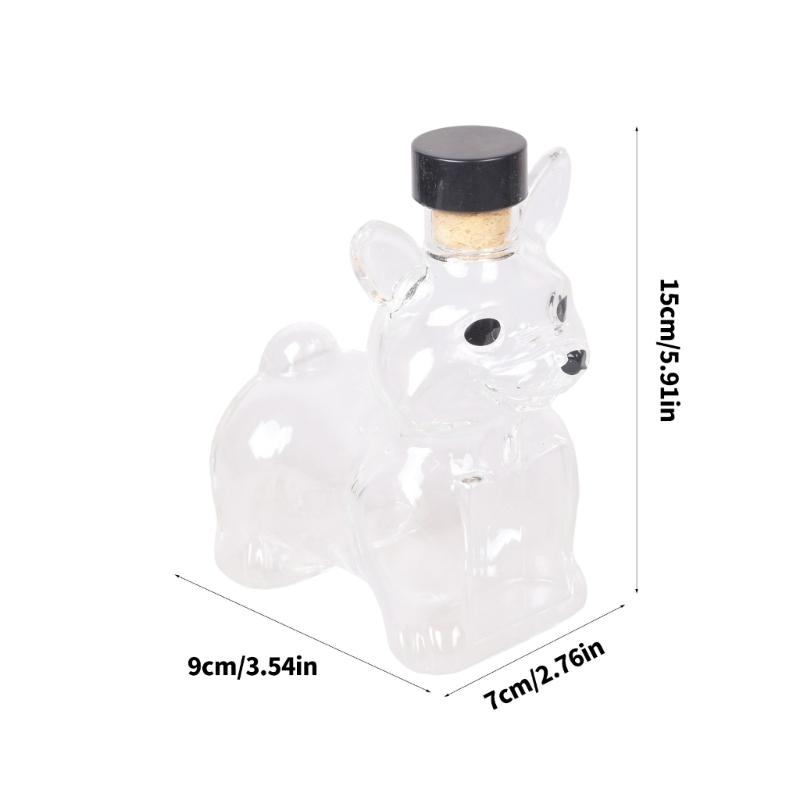 Dekanter für Whiskey in Hundeform, klare Glasflasche für Spirituosen, zur Präsentation und als Gesprächsstarter-Geschenk