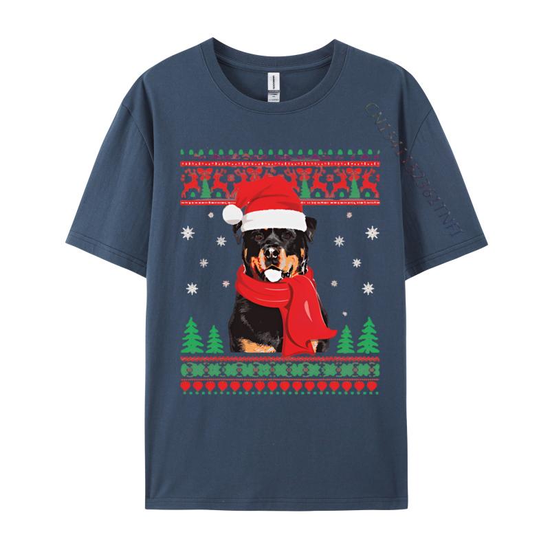 Rottweiler Santa Hat Snow Flake Ugly Tshirt Retro Printed T shirt Anime Tee Shirt Man Clothing Plus Size