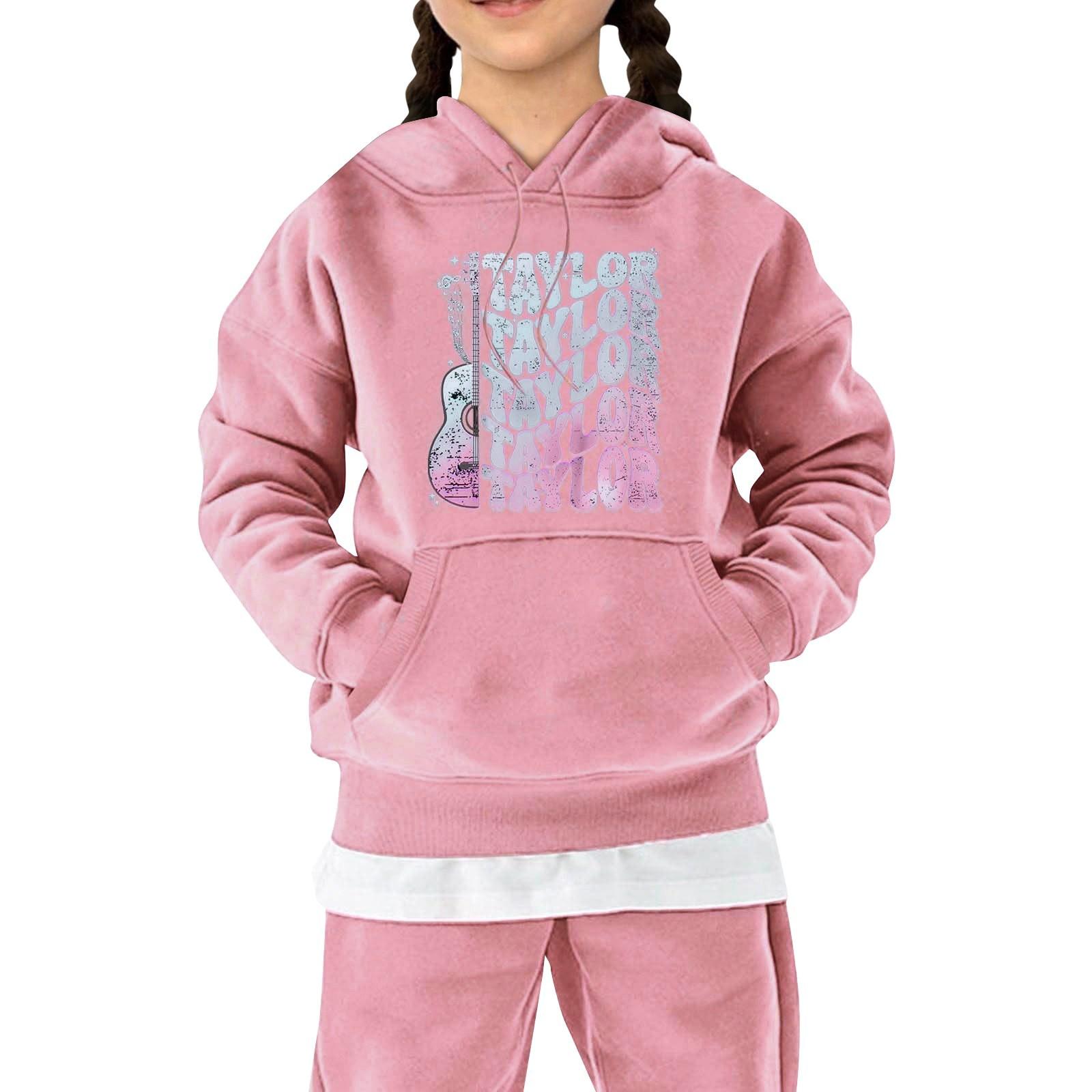 

And Winter Children s Long Sleeved Hooded Fleece Hoodie, Unisex Casual Cartoon Printed Top 150 рожевий