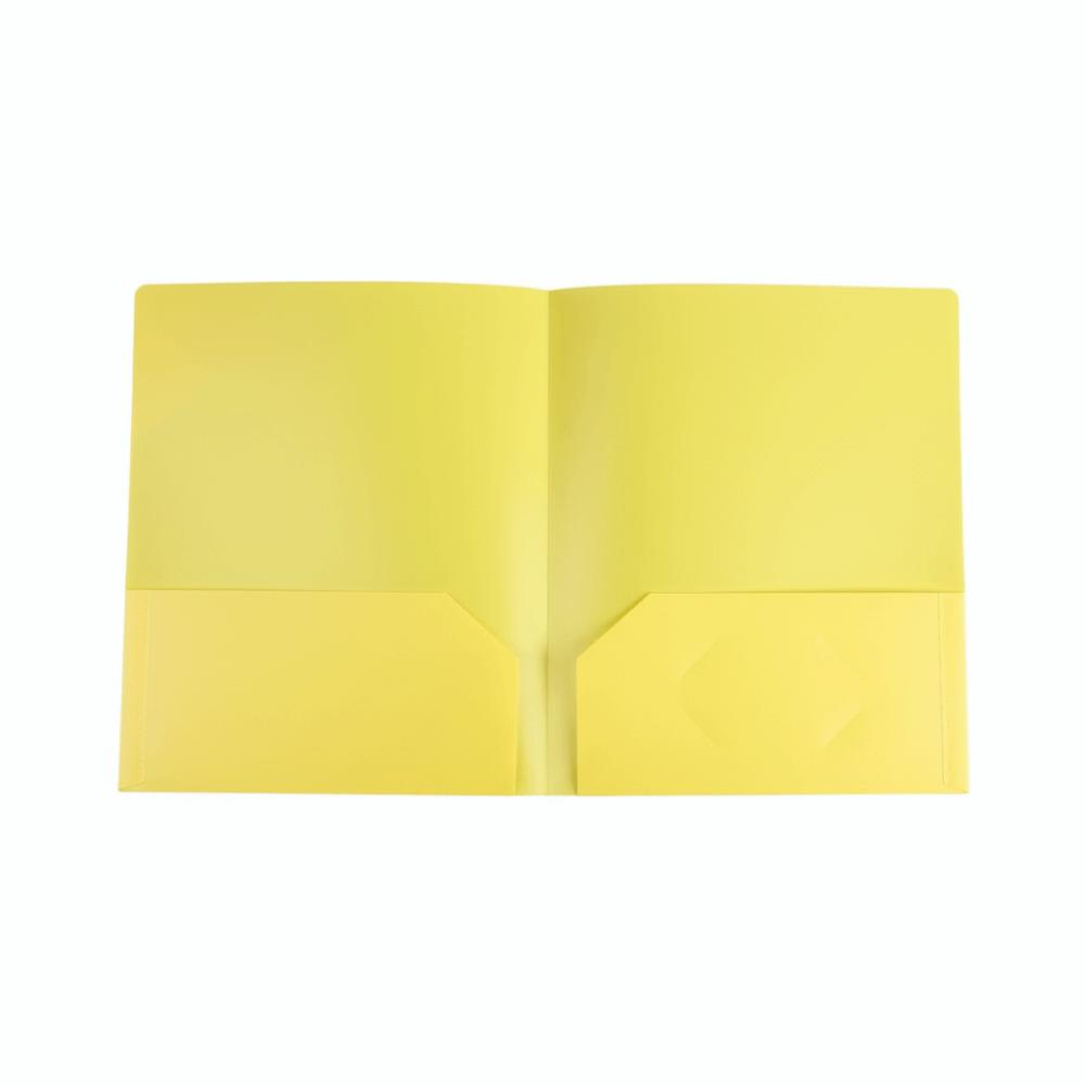 Plastic Two Pocket Folders Waterproof with Pockets File Folders Store Documents Reusable Business Card Holder