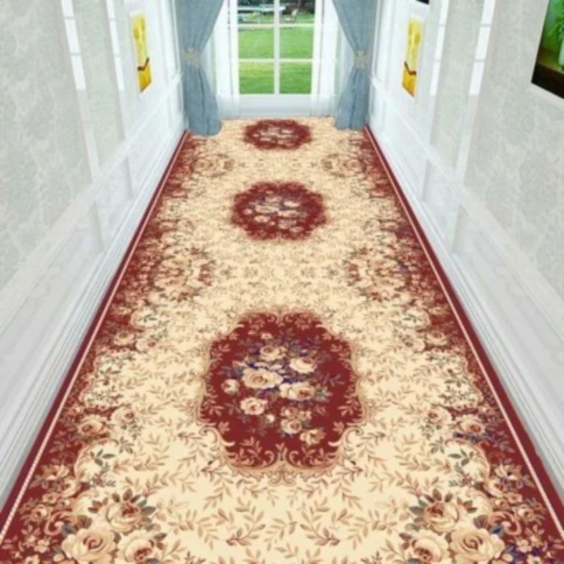 European Long Corridor Carpets for Hallway Living Room Decoration Home Anti-skid Entry Floor Mats Hotel Lobby Stairway Area Rugs