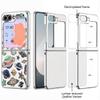 Whale Planet Print PU Leather Phone Case For Samsung Galaxy Z Flip7 FE Flip6 Flip 7 6 5 5G Silver Plating Frame Hard Back Cover