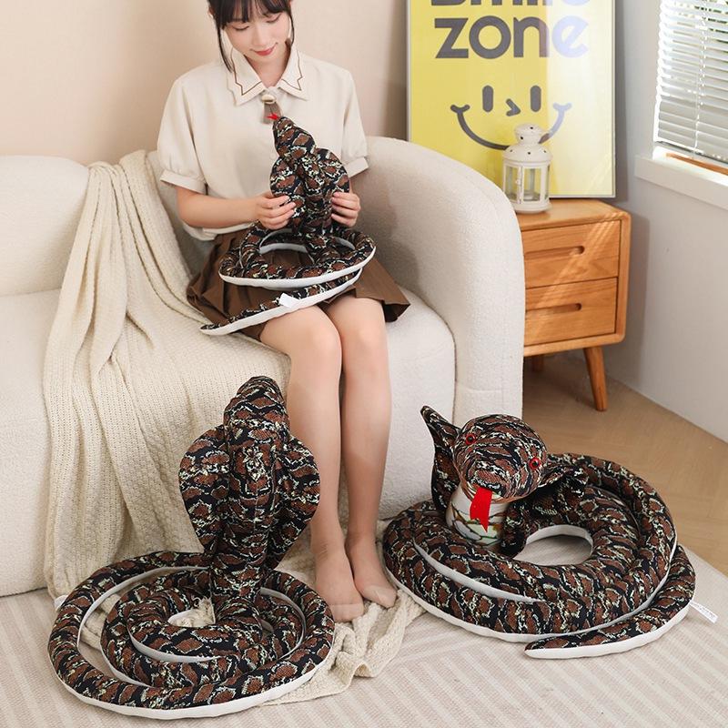 Toy Plush Snake Pillow Stuffed Animal Keychain Realistic Pp Cotton Decor Gift
