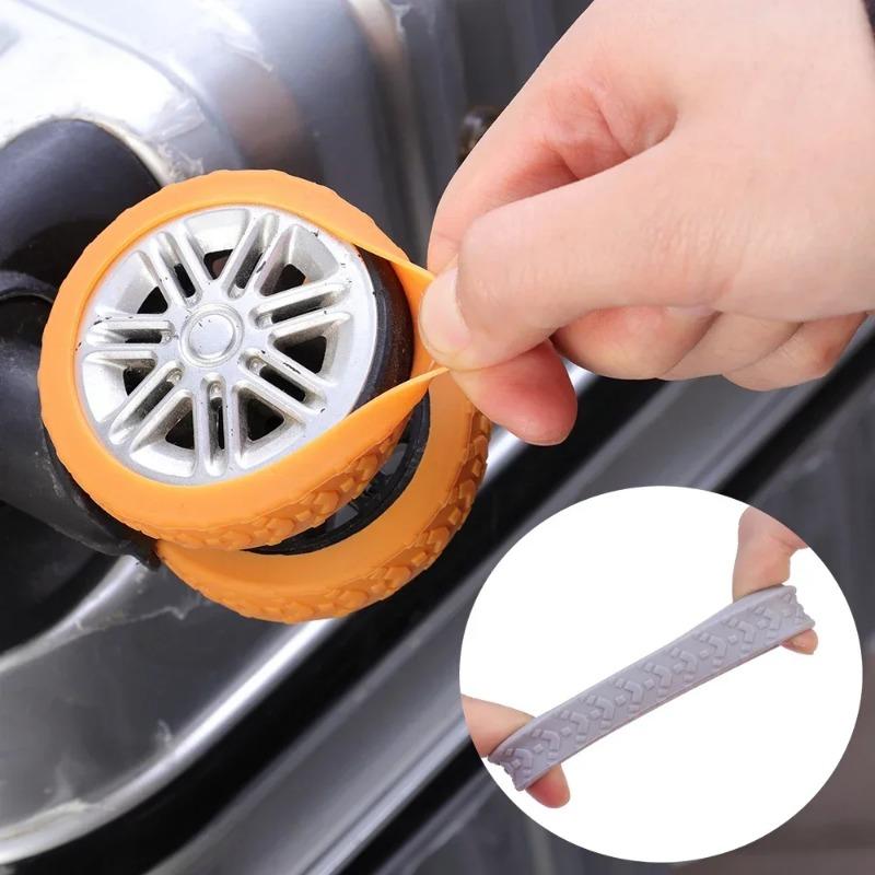 8Pcs Thicken Texture Silicone Wheels Protector For Luggage Reduce Noise Travel Luggage Wheels Cover Luggage Accessories