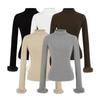 Women's Long-Sleeve Base Layer with Removable Fur Cuffs and Half-High Collar