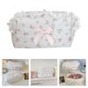 Stylish Large Capacity Cosmetic Organizers Bag Soft Pink Rose Pattern Sturdy Materials for Daily Use Travel