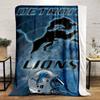 Detroit Lions Logo with Helmet Design Blanket Flannel blanket for bedroom, living room, sofa, and nap sofas.