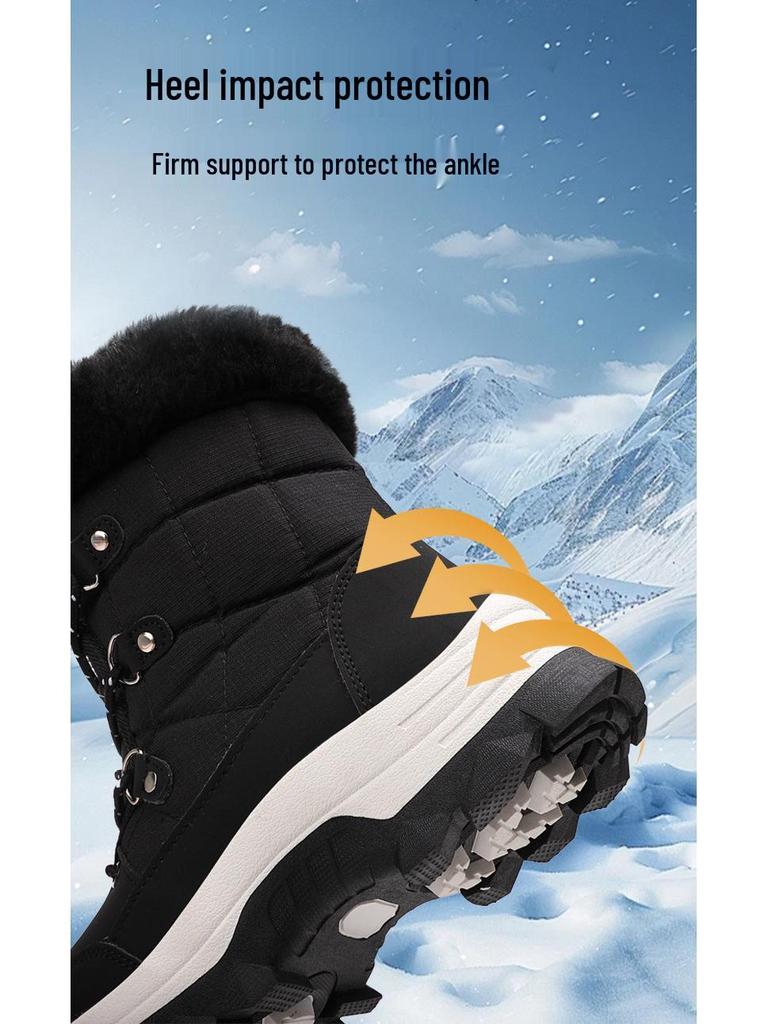 Damskie wszechstronne śniegowce z podszewką z polaru: Ciepłe, antypoślizgowe, pogrubione na jesień i zimę, moda outdoorowa.