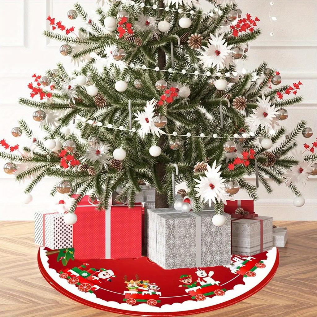 Cartoon Christmas Tree Skirt Decoration Lightweight Cute Suitable As Decoration Prop For Christmas And New Year Parties