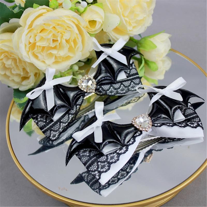 Netopýří mašle do vlasů, sponky do vlasů s mašlemi, aligátory, sponka, gotické netopýří křídla, vlasové doplňky pro cosplay párty