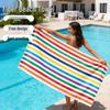 Customizable Striped Beach Towel – Quick-Dry Wrap for Swimming and Sunbathing, with Cross-Border Printing.