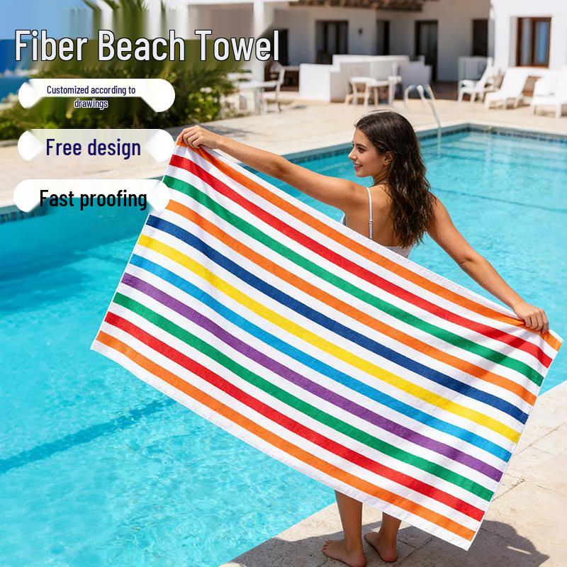Quick-Dry Microfiber Double-Sided Beach & Sports Towel with Custom Digital Print
