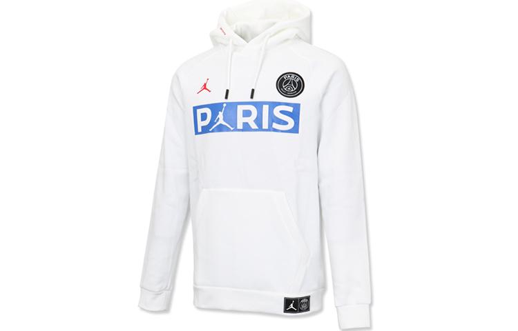 Jordan Sweatshirts Men's White Hooded Moderate Regular BQ8351-100