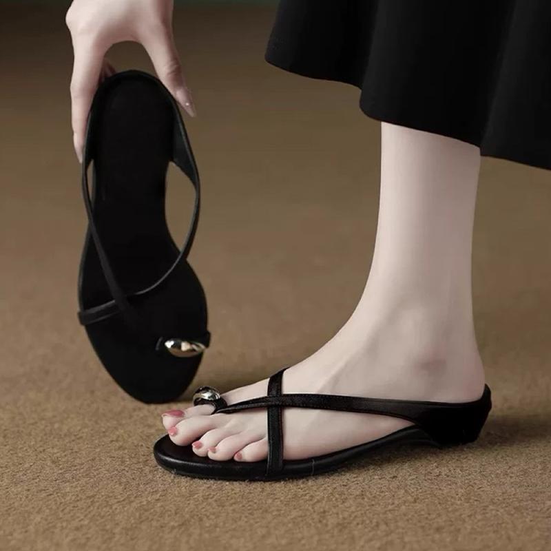 

Flats Women Slippers Clip Toe Cozy Shoes Casual Summer Woman s Sandals 2025 Beach Flip Flops Dress Sandalias De Mujer 40 чёрный