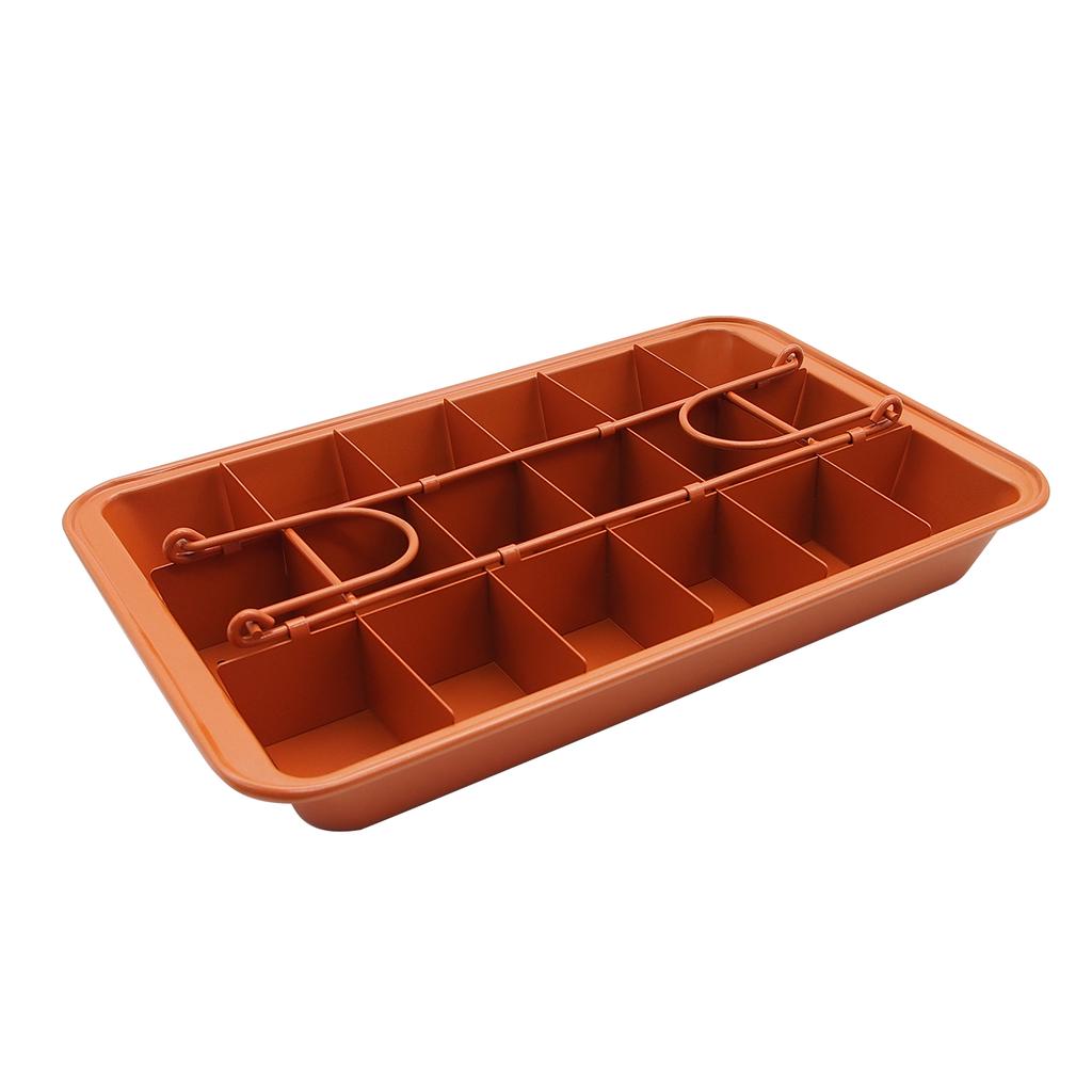 Brownie Pan with Dividers Non-stick Divided Brownie Pan with Removable Loose Bottom Baking Mold Pastry Baking Tool for Birthday Cake Party Dessert Res