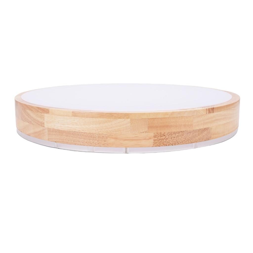 LED Flush Mount Ceiling Light Wooden 3000K to 6500K Dimmable Round Ceiling Light Fixture with Remote Control for
