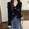 Design Sense Cross Knitted Sweater Autumn Pure Desire Butterfly Sweater Irregular Bottom Versatile Foreign Style Short Top Women