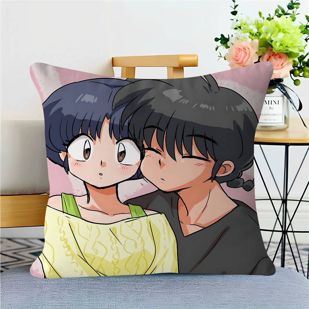 Ranma Anime Throw Pillow Cover 45x45cm Soft Cozy Cotton Outdoor Decorative Pillowcase Covers With Zipper For Couch Sofa Bedroom
