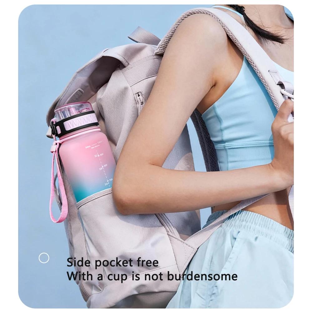 1000ML Large Capacity Sports Bottle, Outdoor Travel Gym Jugs Water Bottle with Straw for Sport, Gym, Running, School
