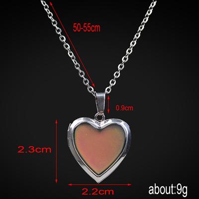Mood Necklaces Heart Pendant Necklace Temperature Control Color Change Necklace