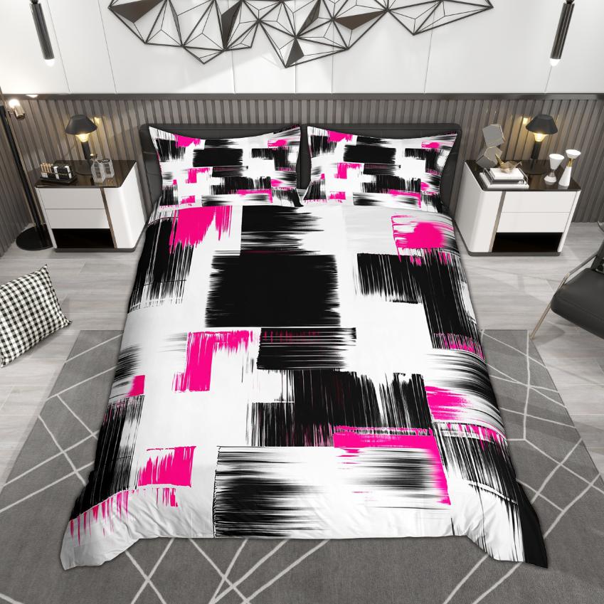 Homewish Aesthetic Ombre Duvet Cover Set, Chic Oil Painting Bedding Set, Hippie Graffiti Quilt Cover Set, Minimalist Room Decor