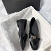 Square Head V-mouth Thick Heel Single Shoe Polish 2025 Spring New Low Heel Thin Comfortable Foot Low Heel Loafers Women