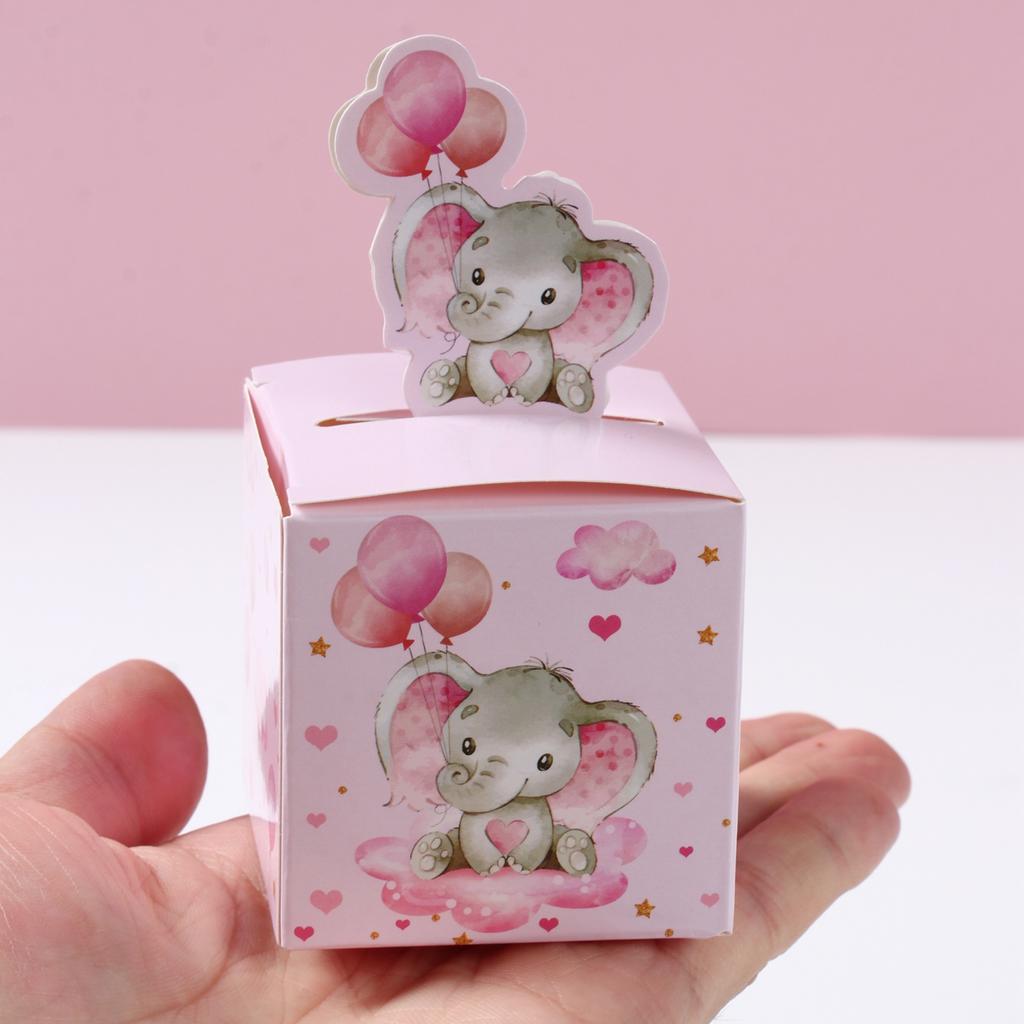 24Pcs Baby Elephant Favor Box For Kids Birthday Party Blue Pink Candy Gift Boxes Treat Kids Birthday Favors Baby Shower Decor