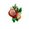 Full Diamond Pomegranate Brooch Premium Sense Delicate Light Luxury Press Flap Clothing Clothing Waist Buckle Pin Jewelry Flower Corsage