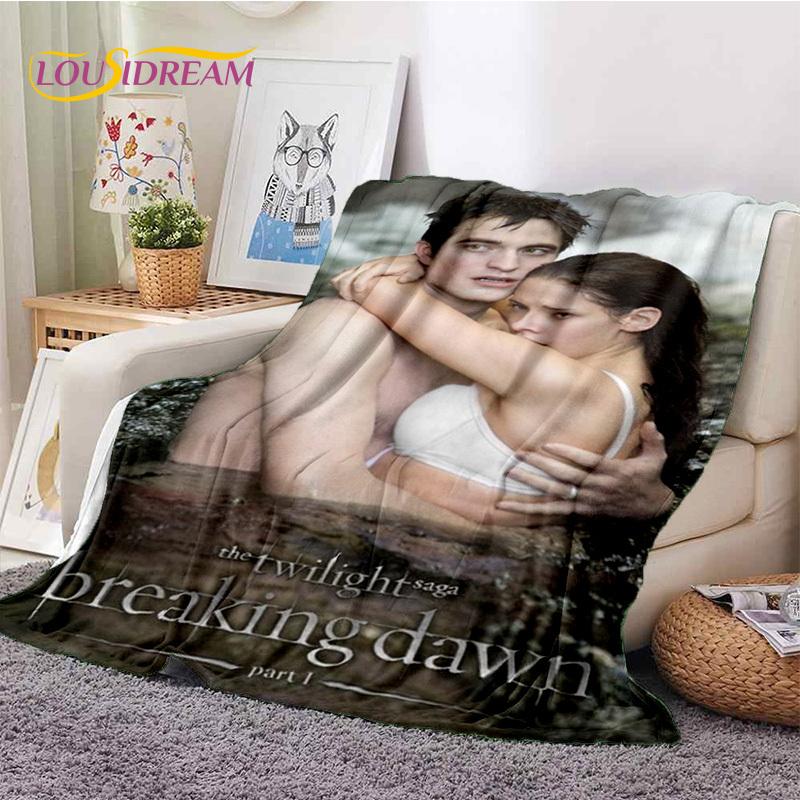 3D The Twilight Saga Edward Bella Blanket,Soft Throw Blanket for Home Bedroom Bed Sofa Picnic Travel Office Cover Blanket Kids