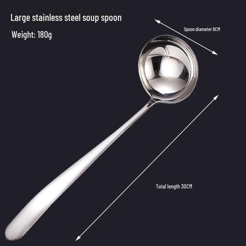 Stainless Steel Long-Handle Large Soup Spoon and Colander