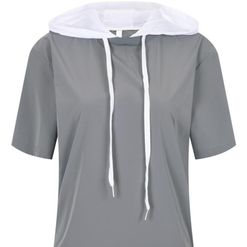 Shop Ss Premium Women BoTTom STring Spandex ShorT Sleeve Hoodie T shirT Black