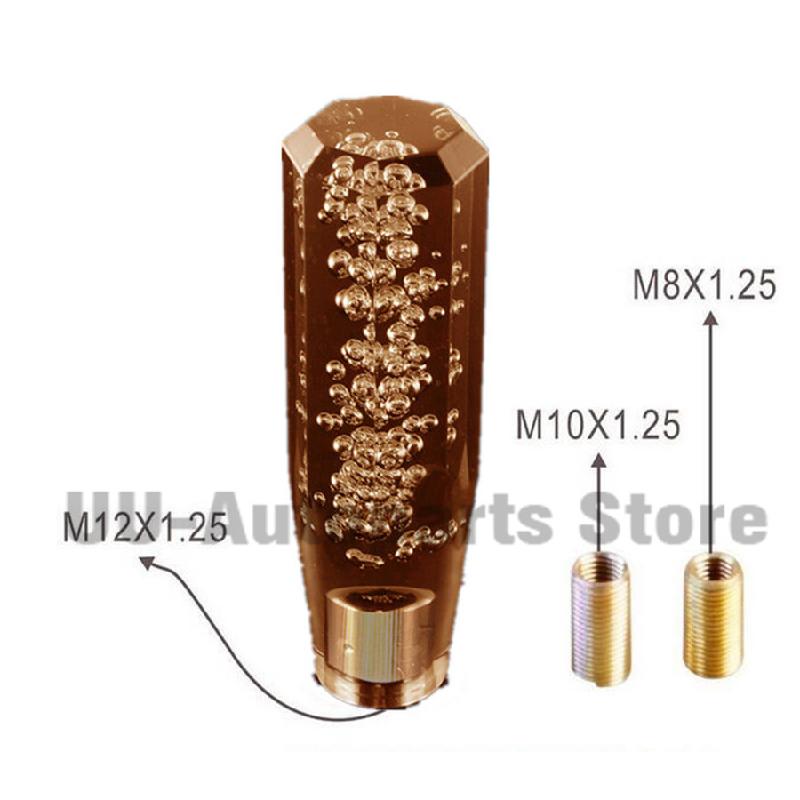 Universal Amber Shift Knob Octagon Bubble Style 150mm with Three Thread Adapter Universal Amber Shift Knob Octagon Bubble Style 150mm with Three Thread Adapter