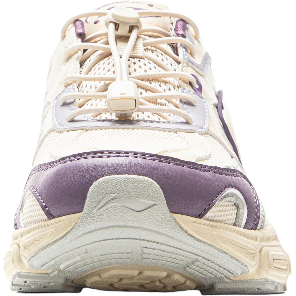 Li Ning Kids Sports Lifestyle Ark V6 Comfortable Versatile Shock Absorption Rebound Low Top Casual Shoes Kids Casual Shoes Beige Purple YKCV162-6