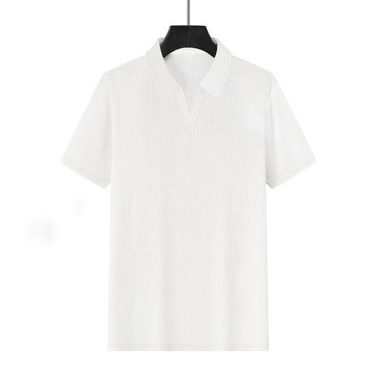 Herren Waffel Golfhemd Kurzarm Hemd mit Kentkragen Texturiertes Lässiges Sommerhemd für Büro Straße Urlaub Strandbekleidung