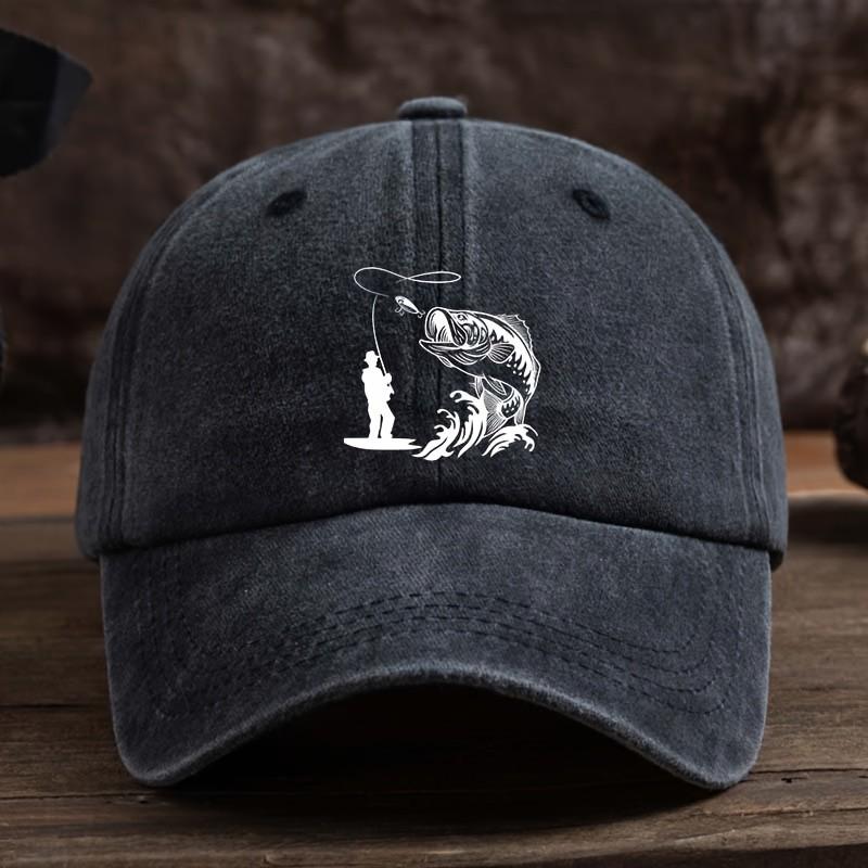 

Fishing Leaping Graphic Print Baseball Cap Breathable Polyester Outdoor Hat for Adult Men Women One Size чорний