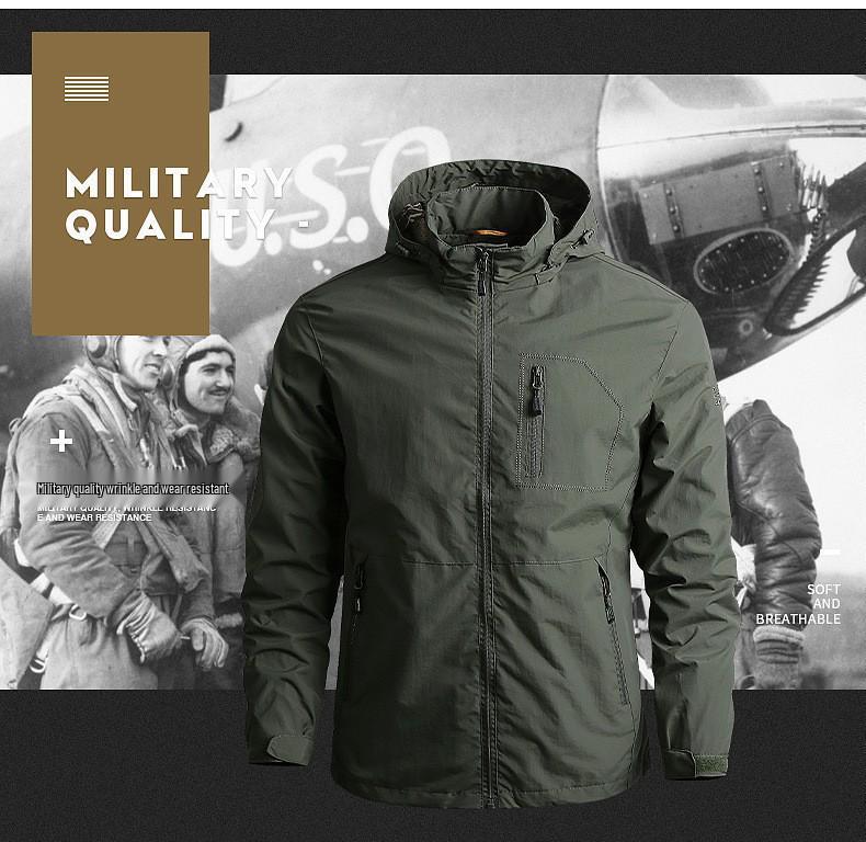 Men's Lightweight Waterproof Hiking Jacket - Spring/Autumn Casual Outerwear
