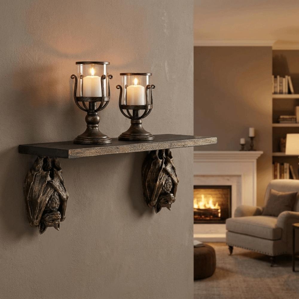 Plastic Hanging Bat Wall Bracket 3D Printed Bat Floating Display Rack Wall Mount Shelf Living Room