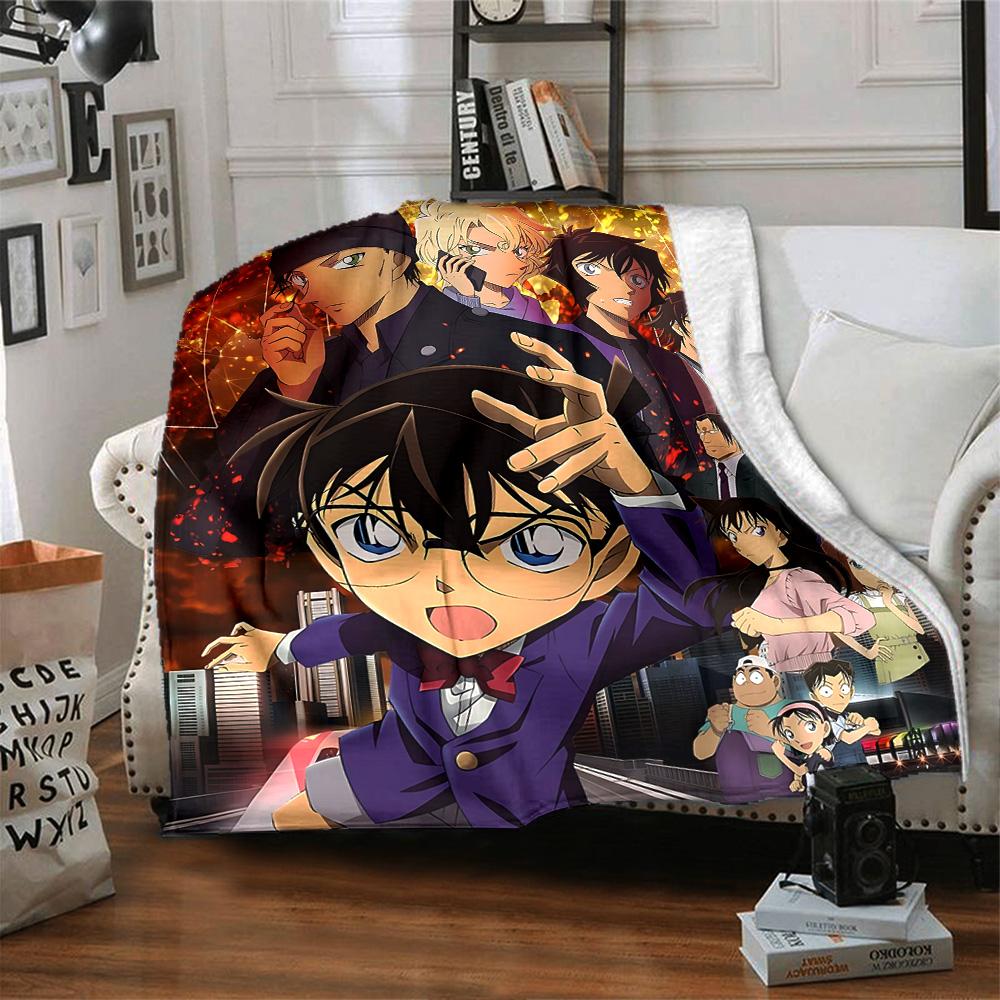 1pz Detective Conan Mystery Case Coperta in Flanella Super Morbida Carina Confortevole per Viaggio Biancheria da Letto Divano Divano Coperta Y7238