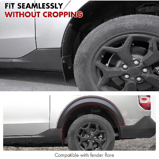 Mabett Rear Wheel Splash Shield Covers For -2025 Ford Maverick Accessories All-Weather Splash Guard Prevent Mud And Stone Debris 2PCS