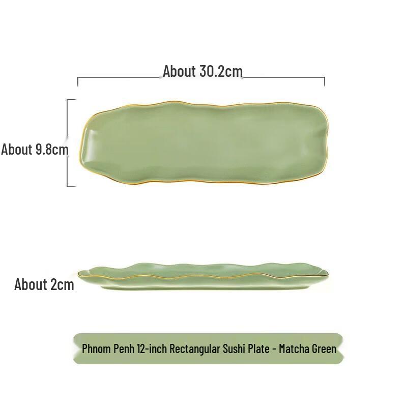 Nordic Ceramic Long Sushi & Snack Plate