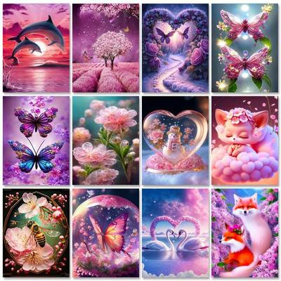 Diamant-Malerei Tier Schmetterling volle Runde Mosaik Fantasie Blume Kreuzstich Set Home Decor Geschenke