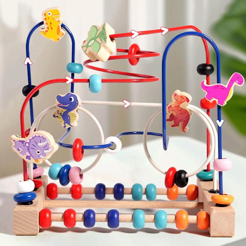 Children'S Bead Puzzle Infants Over 6 Months Montessori Intellectual Development Beaded Small Toys Treasure Box Building Block