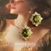 Středověké olivově zelené zirkonové pecky do uší Francouzský retro dvorní styl náušnice náušnice