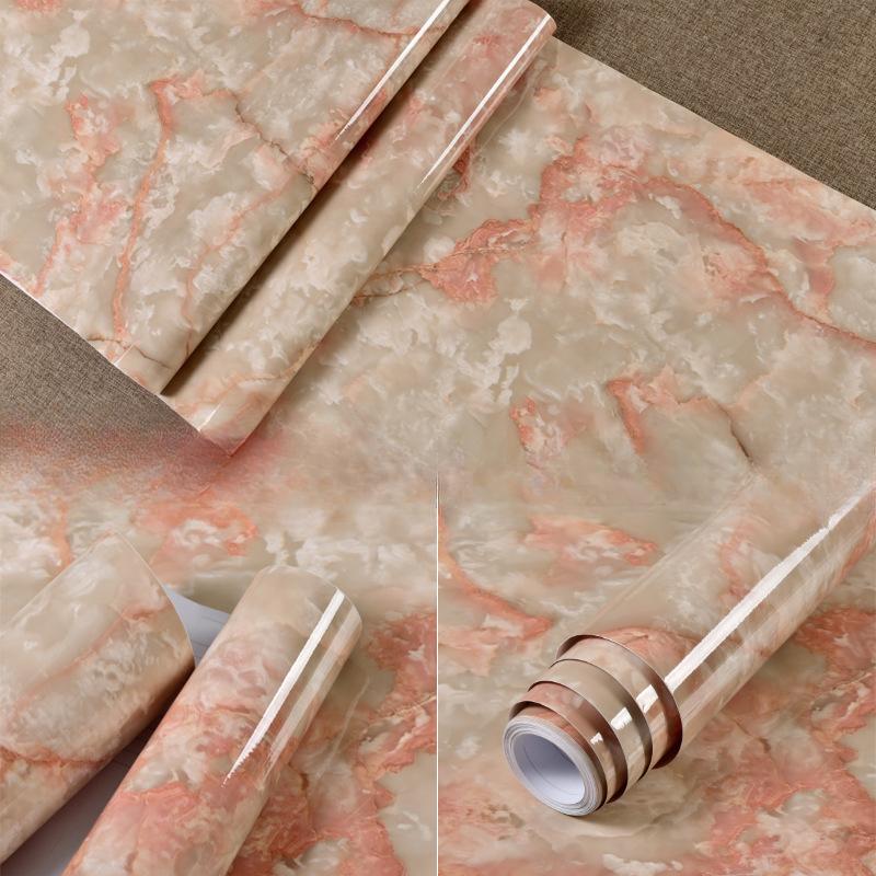 Marble Kitchen Oil-Proof Film Stove Waterproof Moisture-Proof Self-Adhesive Wallpaper Countertop Cabinet Renovation Tile Sticker