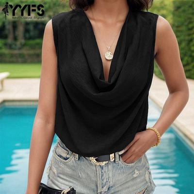 Women's Fashion Casual Summer Spring Solid Color Print Sleeveless Blouses & Shirts
