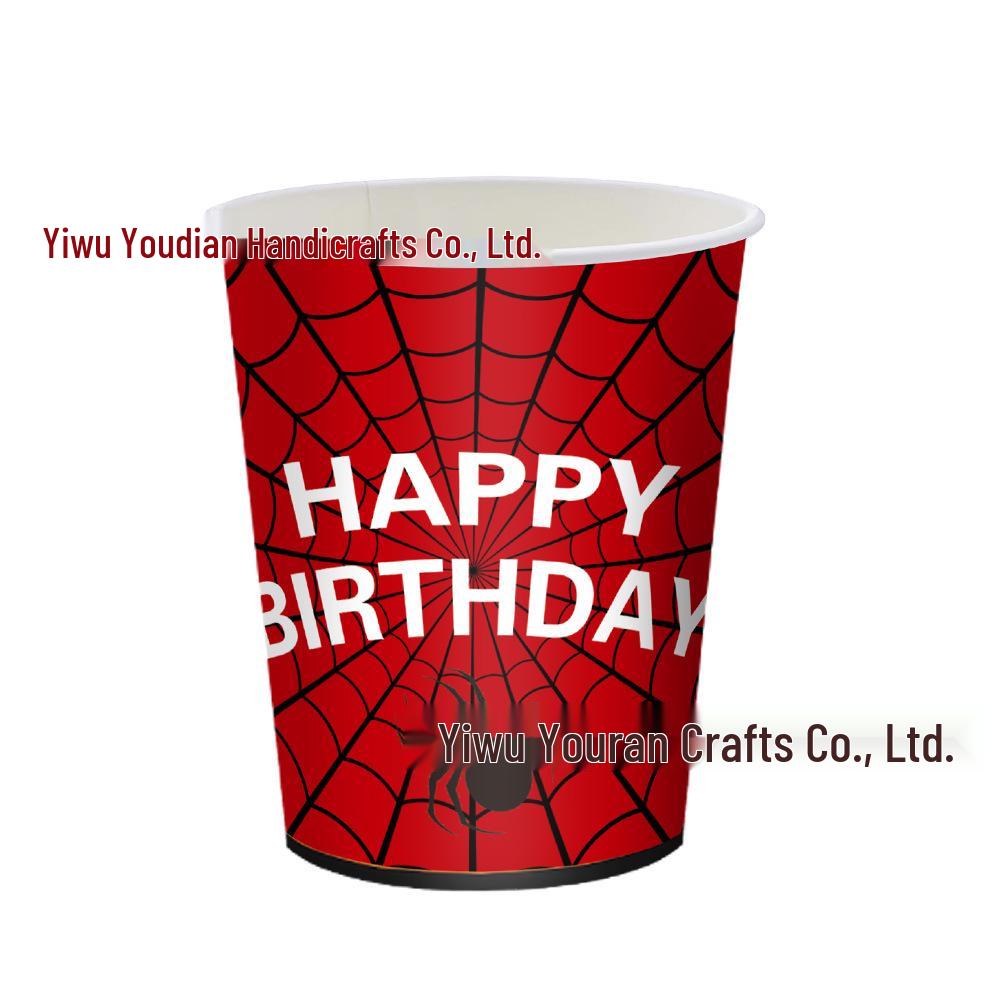Spider-Man Themed Party Set: Disposable Plates, Tablecloth, and Napkins.