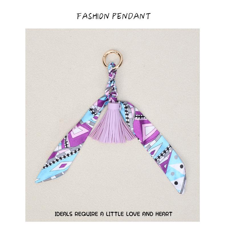 Korean Luxury Leather Bow & Tassel Charm Keychain